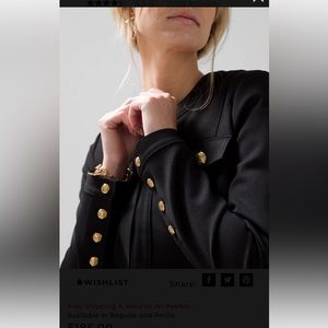 NWOT Luxe Stretch Miliary Jacket